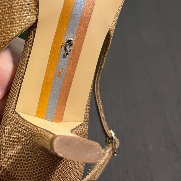 Sam Edelman Bianka Slingback Pointed Toe Pump Buff Tan Raffia Womans 8 - Picture 12 of 16